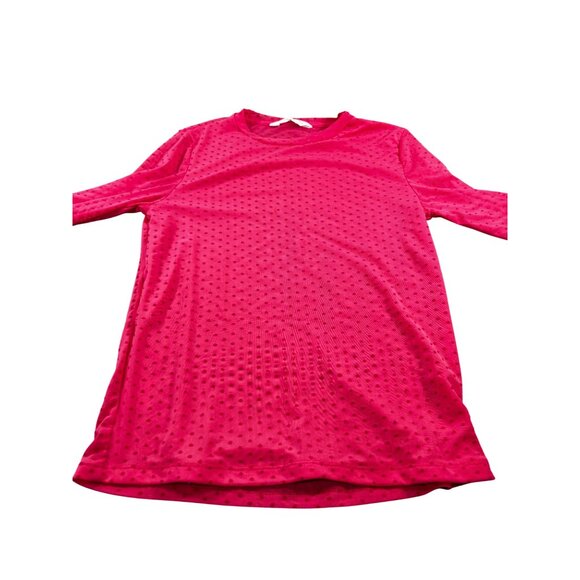 MNG Pink Long-Sleeve Textured Mesh Top Size M - Picture 4 of 13